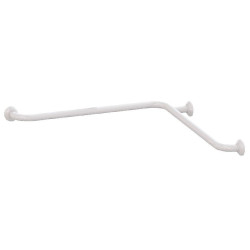 Barre d'angle 2 murs 90° symétrique, 500 x 500 mm, tube alu. époxy blanc Ø 30 mm