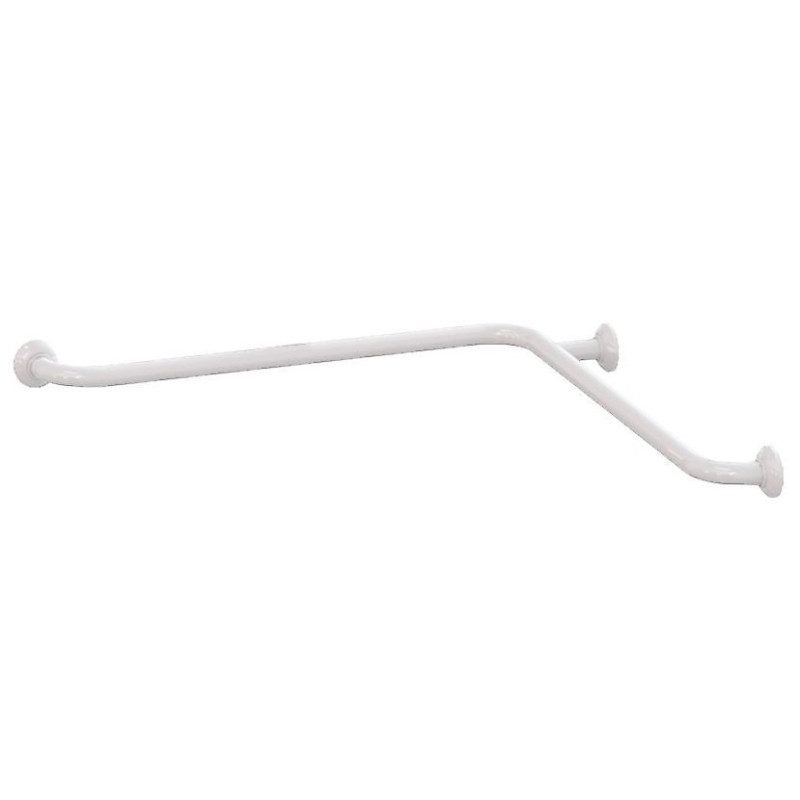 Barre d'angle 2 murs 90° symétrique, 500 x 500 mm, tube alu. époxy blanc Ø 30 mm