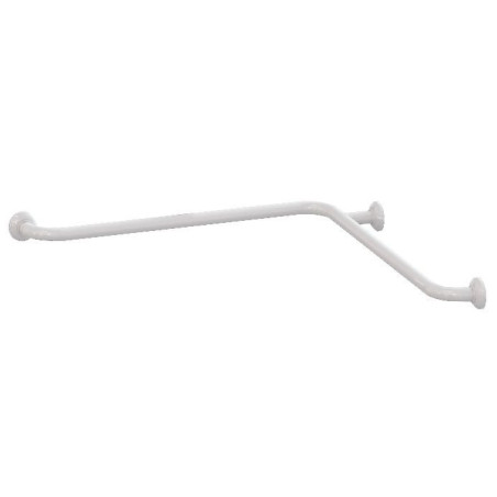 Barre d'angle 2 murs 90° symétrique, 750 x 750 mm, tube alu. époxy blanc Ø 30 mm