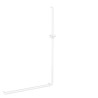 Barre coudée en L droite, 826x1276mm, ERGOLIFE Nylon blanc Ø38x25mm, sans embase