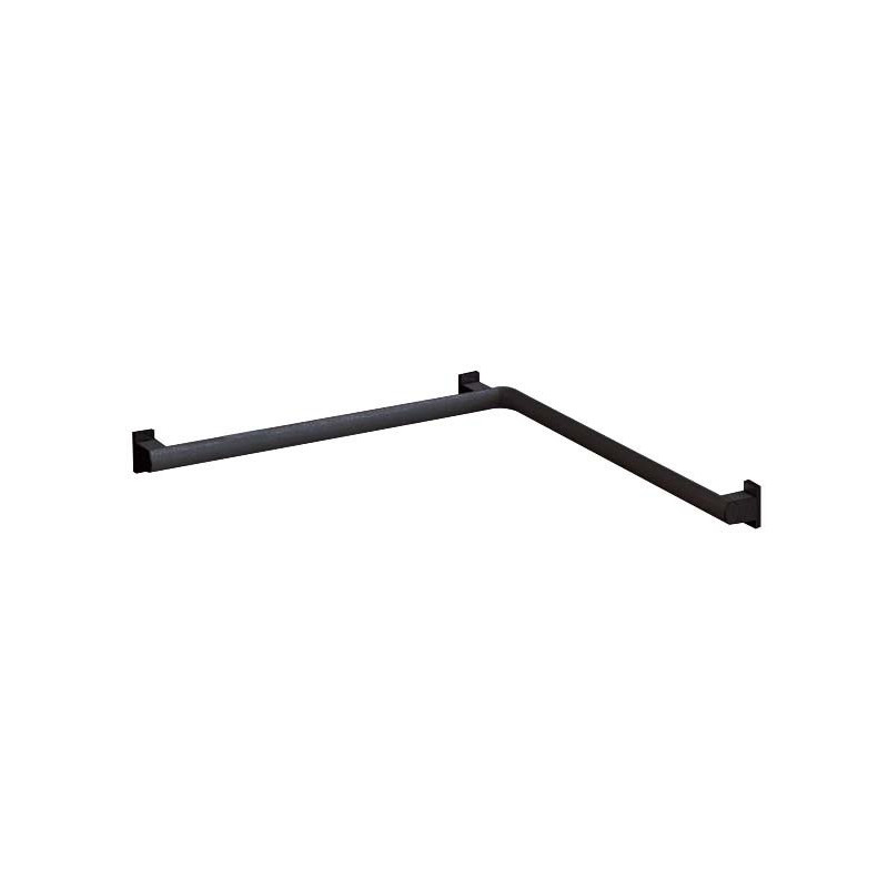 Barre d'angle 2 murs coudée à 90°, 632 x 632 mm, tube alu. anthracite Ø 38x25 mm