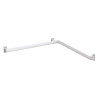 Barre d'angle 2 murs coudée à 90°, 632 x 632 mm, tube alu. blanc Ø 38 x 25 mm