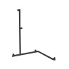 Barre d'appui angle 2 murs, support douchette, tube alu. anth. Ø 38 x 25 mm
