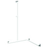 Barre d'appui angle 2 murs, support douchette, tube alu. Blanc Ø 38x25mm