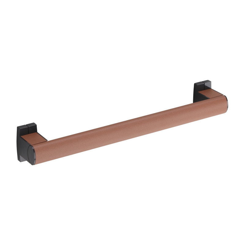 Barre droite 400 mm, tube aluminium Oxyde Ø38x25 mm, cache-fixations anthracite