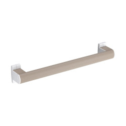 Barre droite 400 mm, tube aluminium Quartz Ø 38x25 mm, cache-fixations blanc