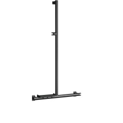 Barre d'appui T ou L 600x1296 mm, support douchette, alu. noir mat Ø 38x25 mm