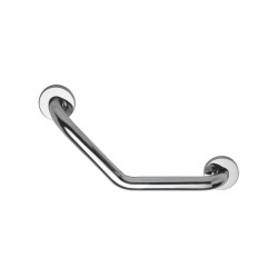 Barre d'appui 135° 210x210 mm, tube inox poli brillant Ø 32 mm, 2 fixations