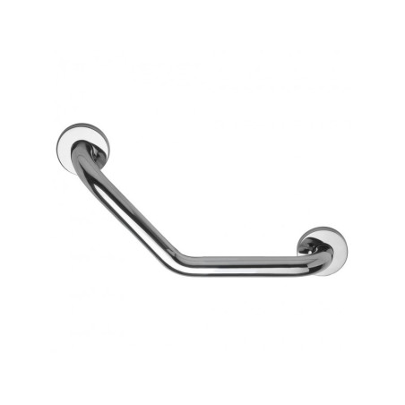 Barre d'appui 135° 210x210 mm, tube inox poli brillant Ø 32 mm, 2 fixations