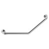 Barre d'appui coudée 135° 400x400 mm, tube laiton chromé Ø 32 mm, cache brillant