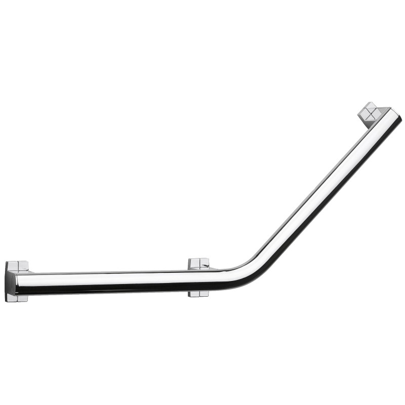 Barre d'appui coudée 135°, 3PF, 400 x 400 mm, tube alu. anodisé Ø 38 x 25 mm