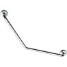 Barre d'appui 135°, 400x400mm, tube laiton chromé Ø 25mm, fixations apparentes
