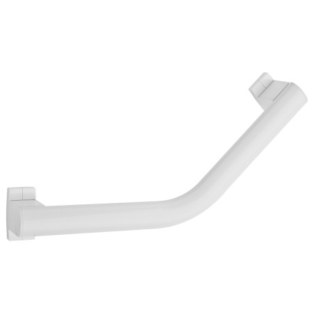 Barre d'appui coudée 135° symétrique, 200 x 200 mm, tube alu. blanc Ø 38 x 25 mm