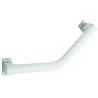 Barre d'appui coudée 135° symétrique, 200x200 mm, alu. blanc-chromé Ø 38 x 25mm