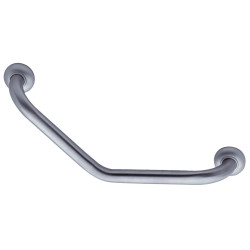Barre d'appui 135° symétrique 265 x 265 mm, tube inox brossé Ø 30 mm