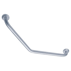 Barre d'appui coudée 135° symétrique, 400 x 400 mm, tube inox brossé Ø 30 mm