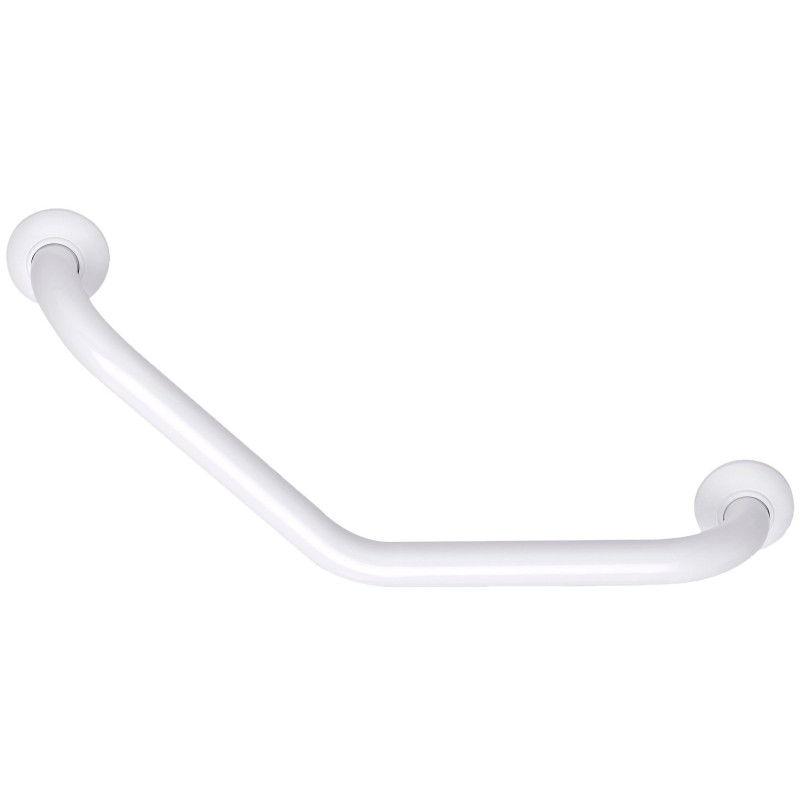 Barre d'appui 135° symétrique, 265 x 265 mm, tube aluminium époxy blanc Ø 30 mm
