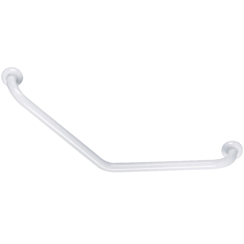 Barre d'appui 135° symétrique, 400 x 400 mm, tube alu. époxy blanc Ø 30 mm