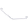 Barre d'appui 135° symétrique, 400 x 400 mm, tube alu. époxy blanc Ø 30 mm