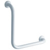 Barre d'appui 90° symétrique, 400 x 400 mm, tube alu. époxy blanc Ø 30 mm