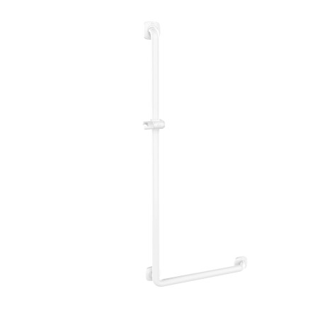 Barre d'appui coudée en L, gauche, 576 x 1276 mm, ERGOLIFE Nylon blanc Ø 38x25mm