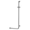 Barre d'appui 90° à droite 522x1122 mm, support douchette, inox brillant Ø32 mm
