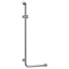 Barre d'appui 90° à gauche 522x1122 mm, support douchette, inox brillant Ø32 mm