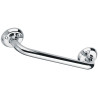 Barre d'appui droite, tube laiton nickelé chromé Ø 25 mm, embase Ø 75 mm