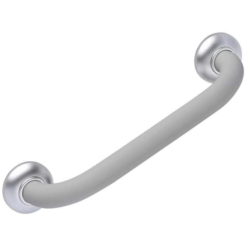 Barre d'appui droite, tube aluminium gris soft Ø 30 mm, cache-fixations