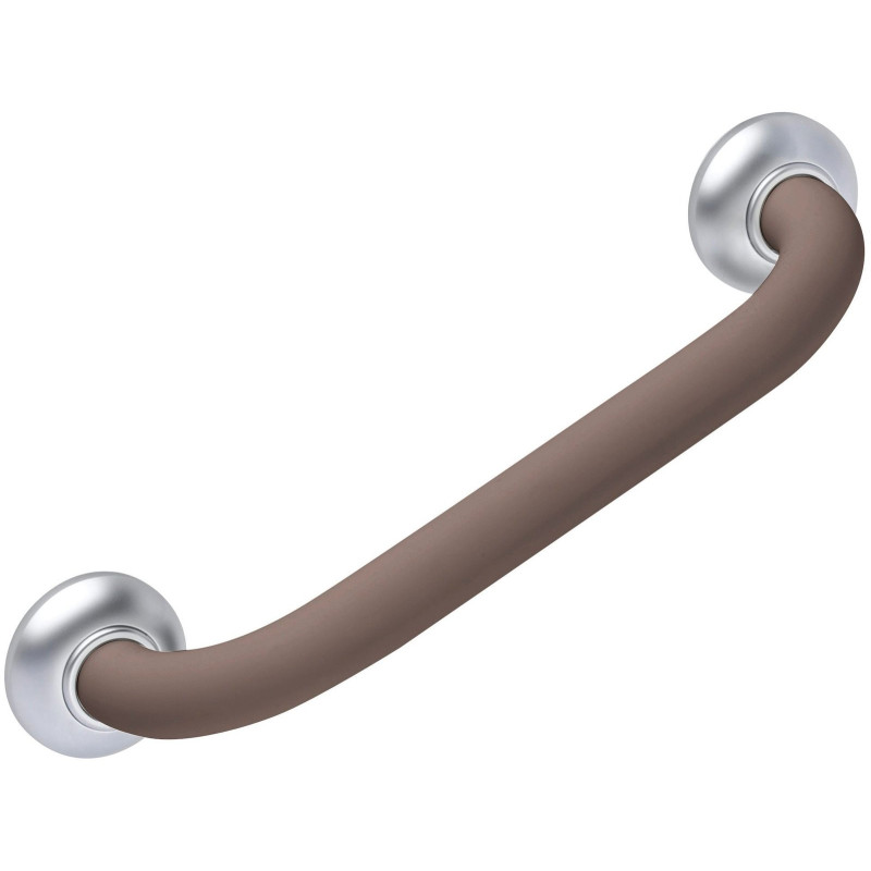 Barre d'appui droite, tube aluminium taupe soft Ø 30 mm, cache-fixations
