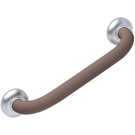 Barre d'appui droite, tube aluminium taupe soft Ø 30 mm, cache-fixations