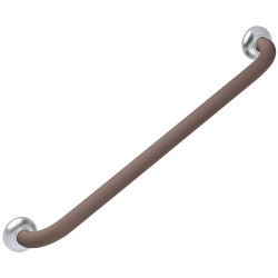 Barre d'appui droite, tube aluminium taupe soft Ø 30 mm, cache-fixations
