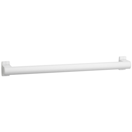 Barre droite, tube aluminium blanc Ø 38 x 25 mm, cache-fixations blanc