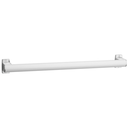 Barre droite, aluminium blanc Ø 38x25 mm, cache-fixations chrome mat
