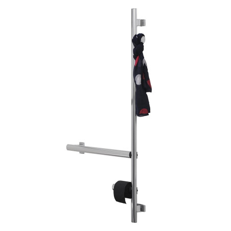 Barre d'appui en L multifonctions 551x1050mm, porte-rouleau et patère, anodisé