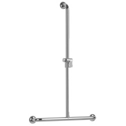 Barre d'appui en T 600 x 1000 mm, sup. douchette, laiton chromé Ø 32 mm
