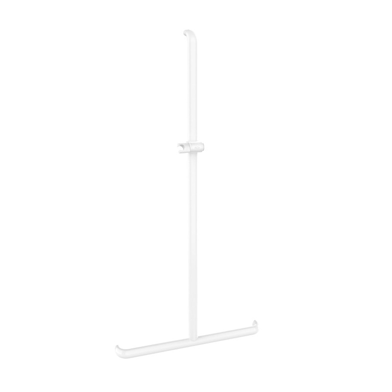 Barre d'appui en T, 676 x 1276 mm, ERGOLIFE Nylon blanc Ø 38 x 25mm, sans embase