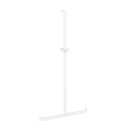 Barre d'appui en T, 676 x 1276 mm, ERGOLIFE Nylon blanc Ø 38 x 25mm, sans embase