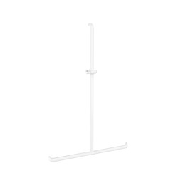 Barre d'appui en T, 876 x 1276 mm, ERGOLIFE Nylon blanc Ø 38 x 25mm, sans embase