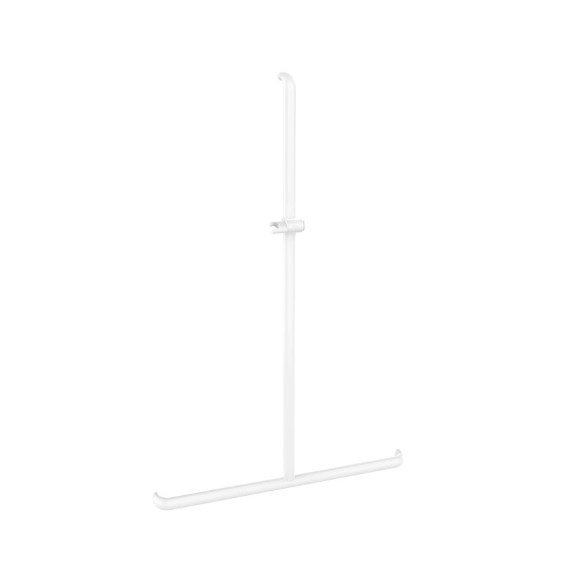 Barre d'appui en T, 876 x 1276 mm, ERGOLIFE Nylon blanc Ø 38 x 25mm, sans embase