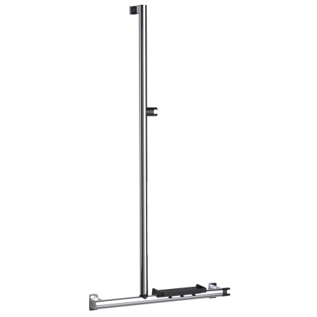 Barre d'appui en T ou L 600x1296 mm, support douchette, alu. anodisé Ø 38x25 mm
