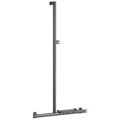 Barre d'appui T ou L 600x1296 mm, support douchette, alu. anthracite Ø 38x25 mm