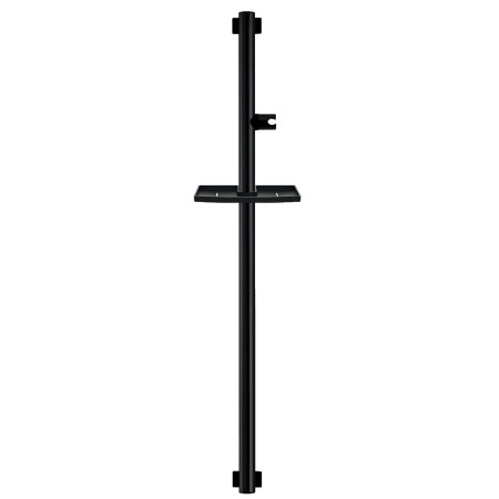 Barre d'appui 1200 mm, tube alu., sup. douchette et cache-fixations anthracite