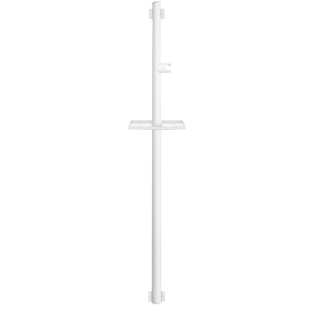 Barre d'appui 1200 mm, tube alu. blanc Ø 38x25 mm et support douchette blanc