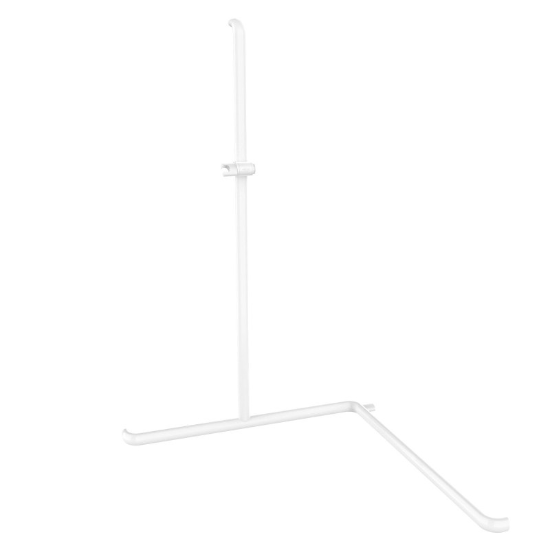 Barre en T angle 2 murs, 838x838x1276mm, ERGOLIFE Nylon blanc Ø38x25mm sans emb