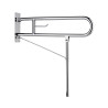 Barre relevable 800 mm avec béquille, tube inox poli brillant Ø 32 mm