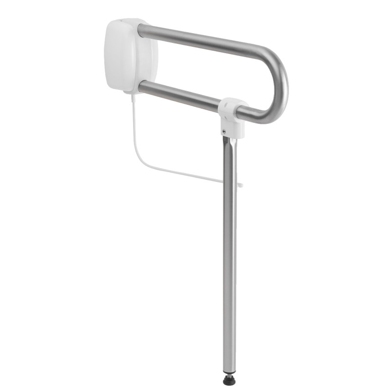Béquille de soutien 50 x 700 mm, pour barre relevable, tube inox brossé Ø 30 mm