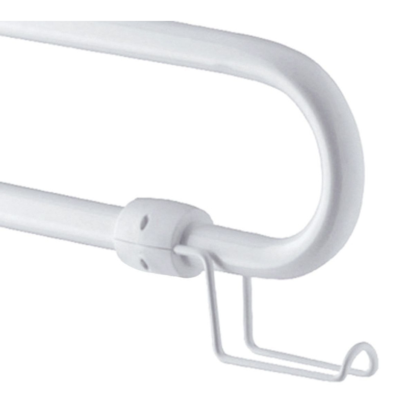 Distributeur papier rouleau pour barre relevable, inox époxy blanc Ø 6,5 mm