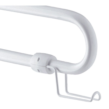 Distributeur papier rouleau pour barre relevable, inox époxy blanc Ø 6,5 mm