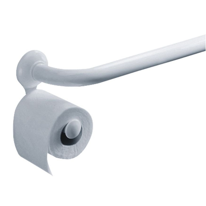 Porte papier WC pour barres aluminium blanches, polyalu et polyalu ergosoft